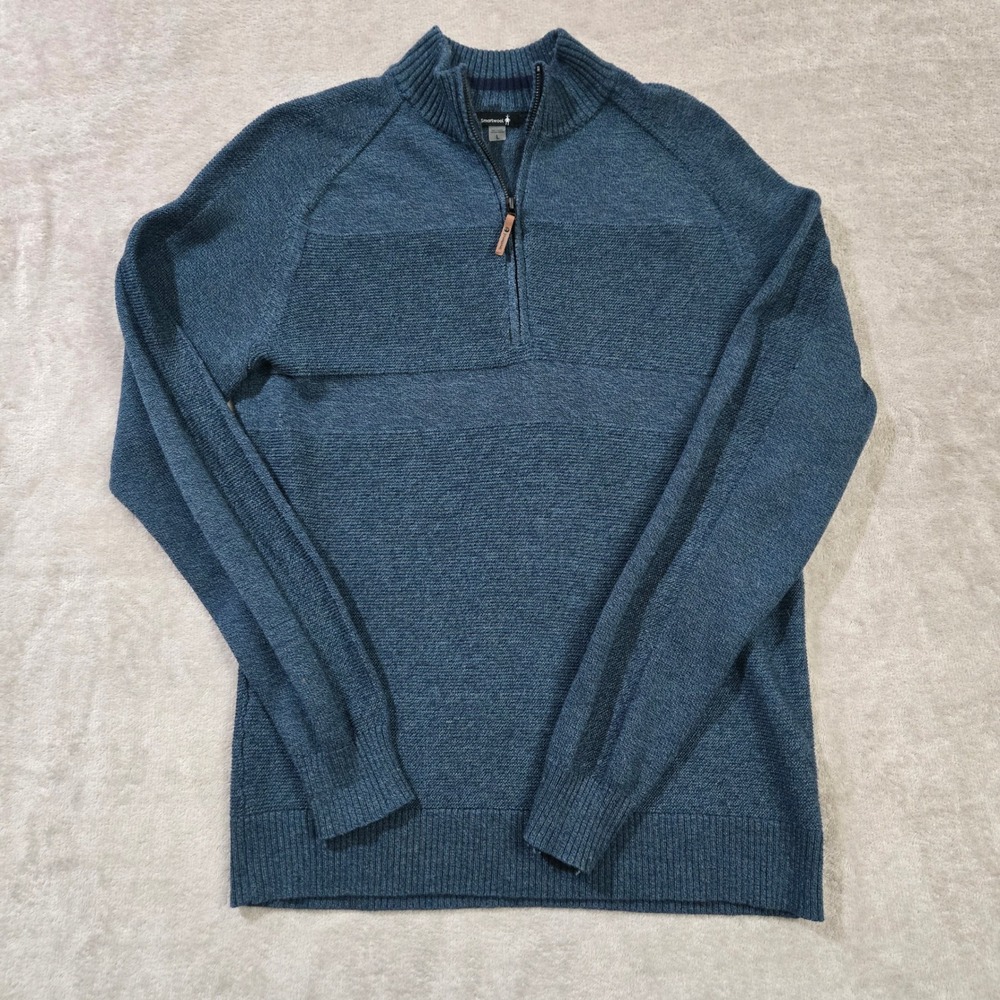 Smartwool Merino Wool Pullover Sweater Men Large 1/4 Zip Hiking Gorpcore Outdoor
